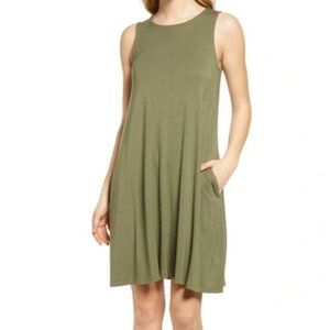 NWT Caslon Sleeveless Swing Dress - Green Sorel - Medium